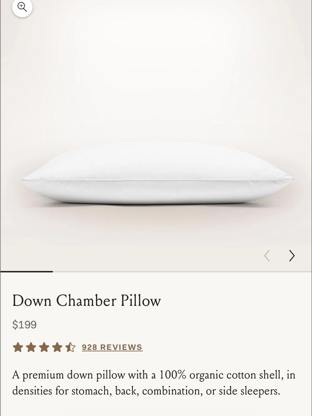 Down pillow - White